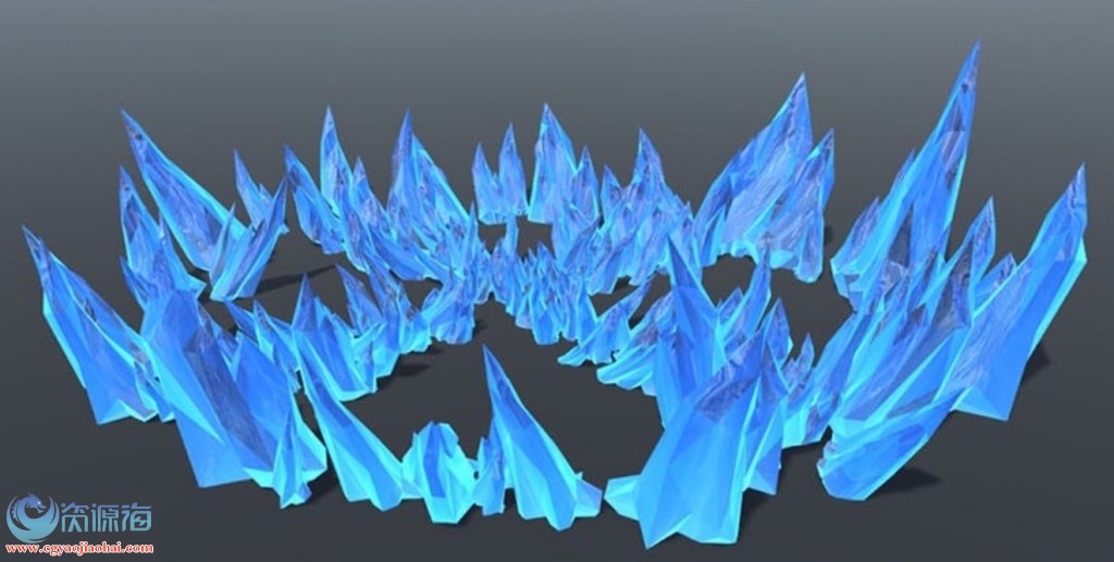 特效用的冰的模型资源 冰山 冰锥 冰属性魔法攻击效果  冰阵裂暴