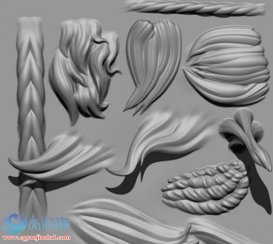 11种实用卡通角色人物头发效果zbrush笔刷