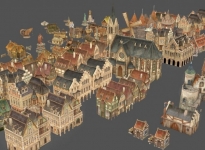 纪元魔幻西方教徒房屋合集 模型大全-欧洲-建筑-房子-中世界-传教堂