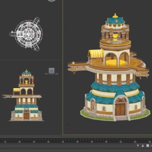 遗落城堡 手绘Q版低模卡通风格场景模型 MAX源文件3D素材