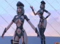 -女警察人物3D模型素材 Maya格式含贴图表情绑定Mb/Obj c4d