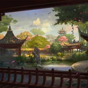 CG原画 中国风山水风景 传统建筑 古风场景设定