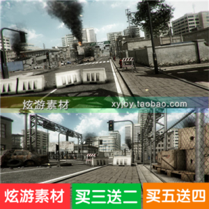 u3d 都市危机 近代射击游戏城市工业环境遗址素材包