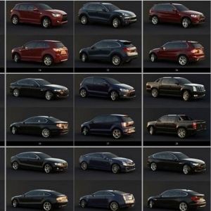 国外高端汽车模型集合，35辆高质量的汽车模型合集，vray代理格式，包括材质贴图