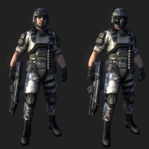 unity3d+max模型素材人物角色 次时代CS射击枪战士兵战争反恐游戏资源带动作