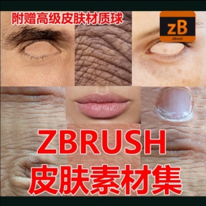 zbrush皮肤素材alpha Texture贴图 4r6 4r7 4r8 CG素材3D建模人体