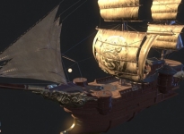 武侠风次世代PBR船模型（带8猴效果）高尺寸贴图包括艺术源文件