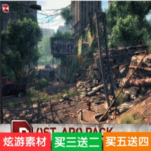 unity3d游戏场景模型 城市战争之后题材资源包