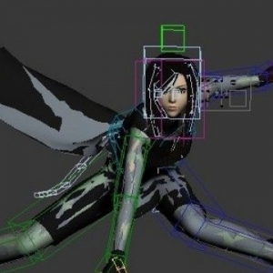 最终幻想蒂法模型带面部表情编辑骨骼绑定