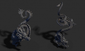 [3D资源] 【三渲二】四个3渲2.。龙。。加材质。。纯渲染。。