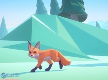 Unity3d Poly Art: Fox 1.5 卡通狐狸动物模型含动作秋季场景