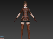 【人物CG模型】穿越火线CF夜玫瑰女角色3D模型，女枪手模型