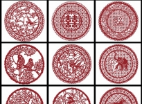 新年传统古典中国风吉祥喜庆纹饰窗花剪纸剪影素材矢量AI