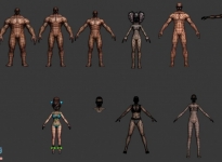 3DMAX基础人物模型库 精品男女老少基本角色3d资源贴图 游戏渲染